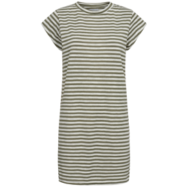 ULLA STRIPE TSHIRT DRESS ARMY WHITE STRIPE